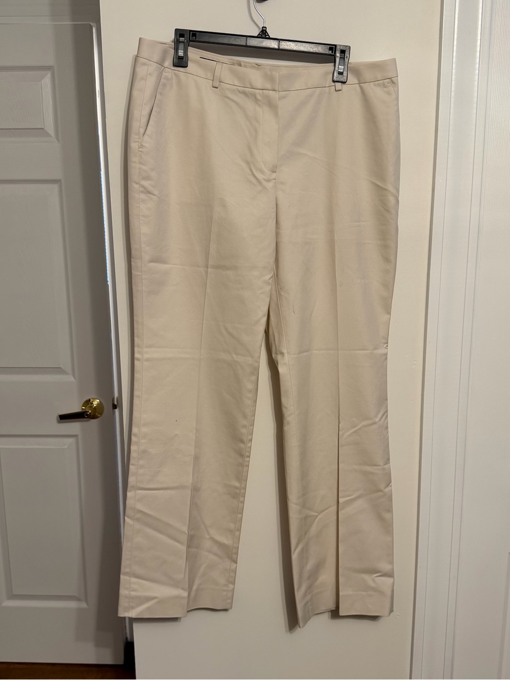 Brooks Brothers Light Cream Straight-Leg Trousers